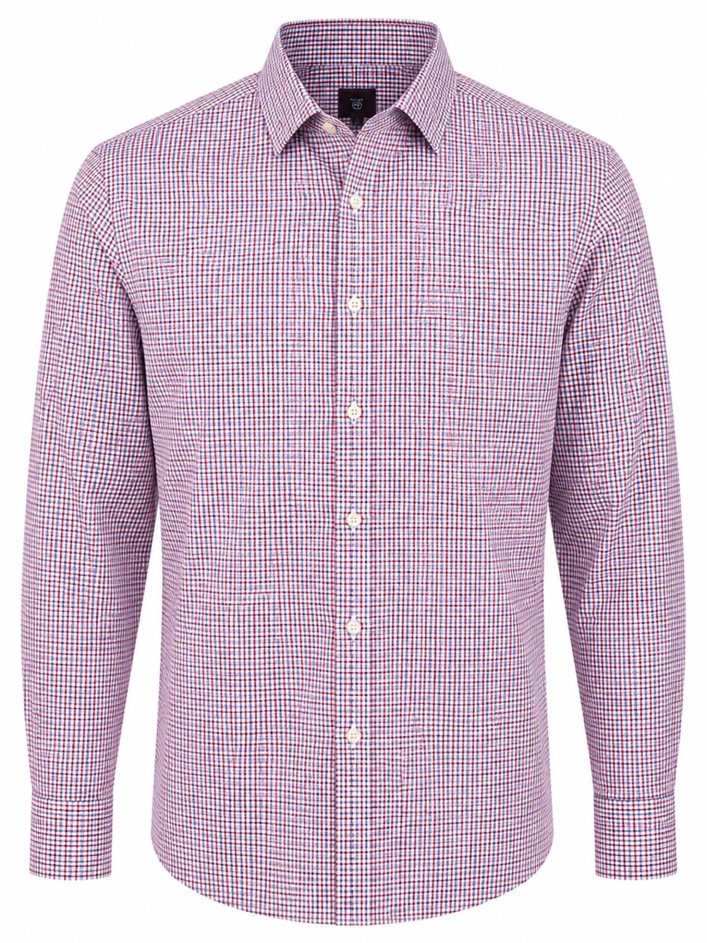 Tattersall London Red Blue Check Plaid Dress Shirt Men's 16 34/35 Button Down